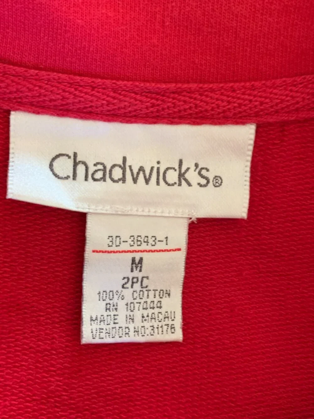 Vintage Chadwick's of Boston Full Zip Jacket Red Size M